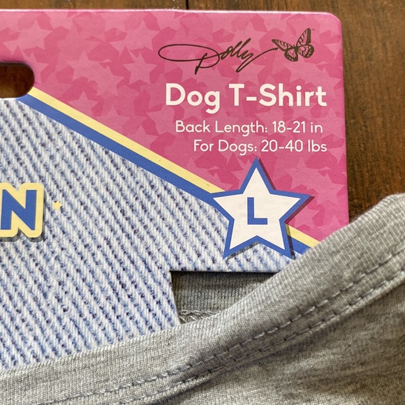 NWT Doggy Parton Grey What Would Dolly Do? Dog T-shirt Size Dogs 20-40lbs - Picture 2 of 4